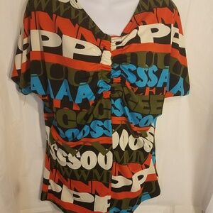 Radio Days vneck cinched on chest blouse sz Med